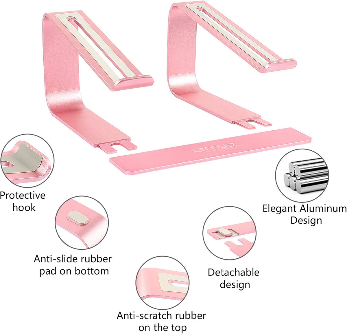 Laptop Stand for Desk, Pink, Up to 15.6" Laptop