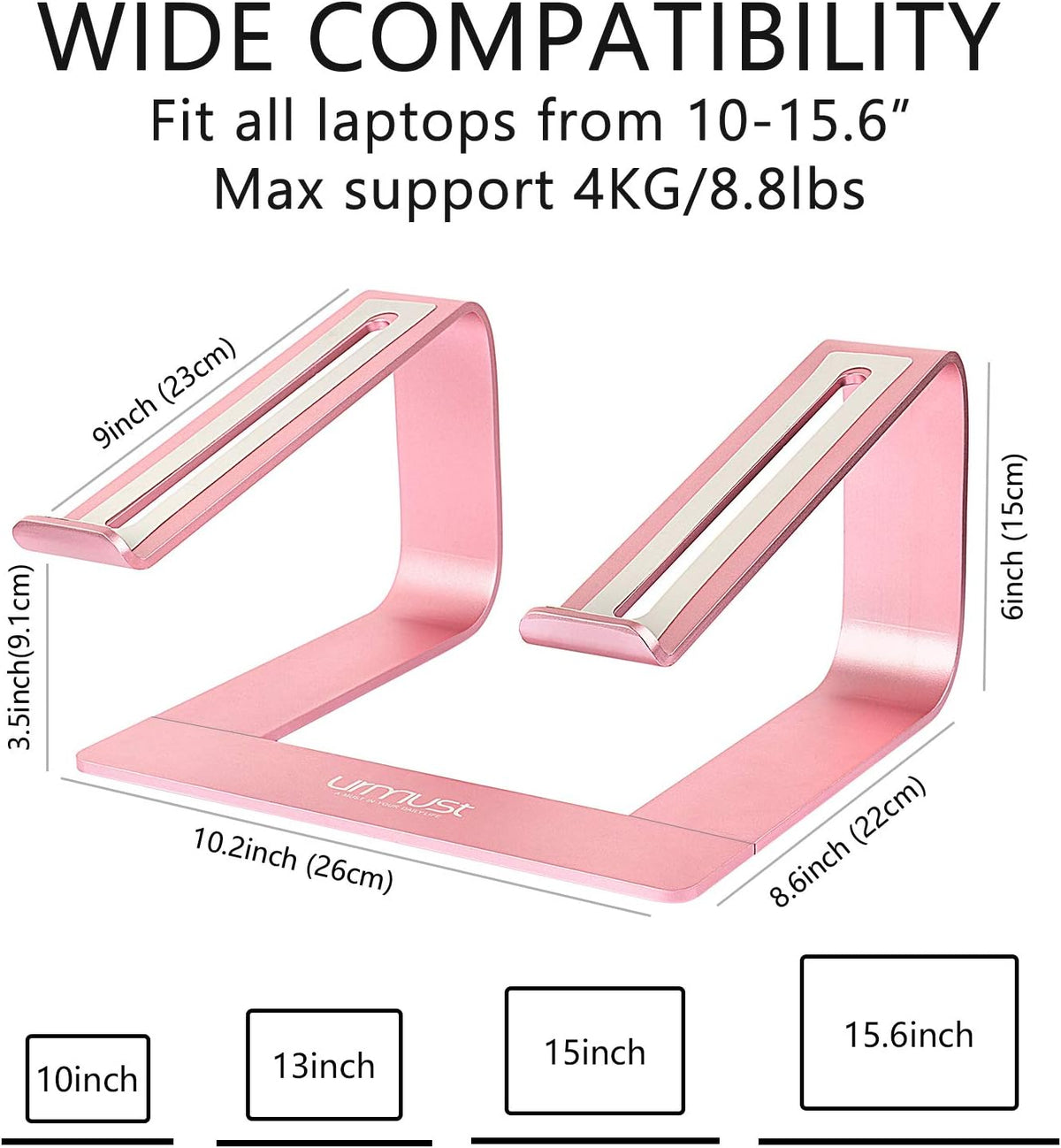 Laptop Stand for Desk, Pink, Up to 15.6" Laptop