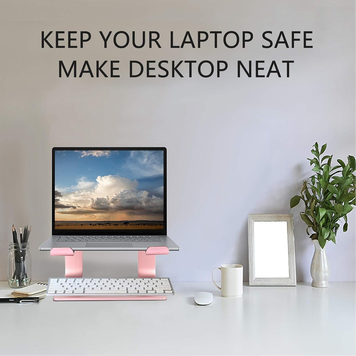 Laptop Stand for Desk, Pink, Up to 15.6" Laptop