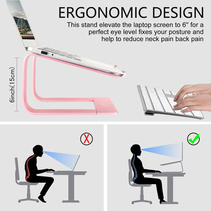 Laptop Stand for Desk, Pink, Up to 15.6" Laptop