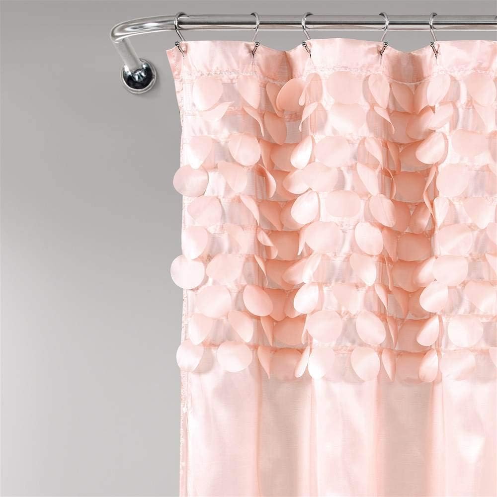 Lillian Shower Curtain Single 72" W x 72" L Blush - Pink Shower Curtains for Bathroom - Bathroom Curtain - Glam Bathroom Decor