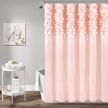 Lillian Shower Curtain Single 72" W x 72" L Blush - Pink Shower Curtains for Bathroom - Bathroom Curtain - Glam Bathroom Decor