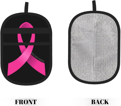 Breast Cancer Survivor Awareness Pink Ribbon Pet Hair Removal Glove Dogs Hair Remover Glove Cats Fur Removal Tool with Hanging Loop for Couch 6.7X9.5 in