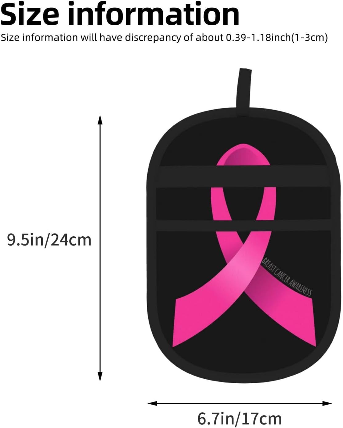 Breast Cancer Survivor Awareness Pink Ribbon Pet Hair Removal Glove Dogs Hair Remover Glove Cats Fur Removal Tool with Hanging Loop for Couch 6.7X9.5 in