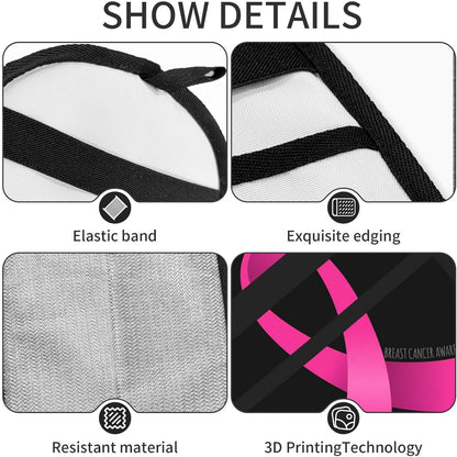 Breast Cancer Survivor Awareness Pink Ribbon Pet Hair Removal Glove Dogs Hair Remover Glove Cats Fur Removal Tool with Hanging Loop for Couch 6.7X9.5 in