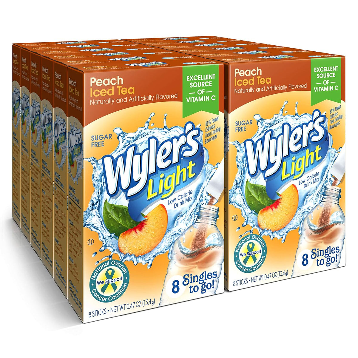 Singles To Go Water Drink Mix, Peach Iced Tea, 96 Packets