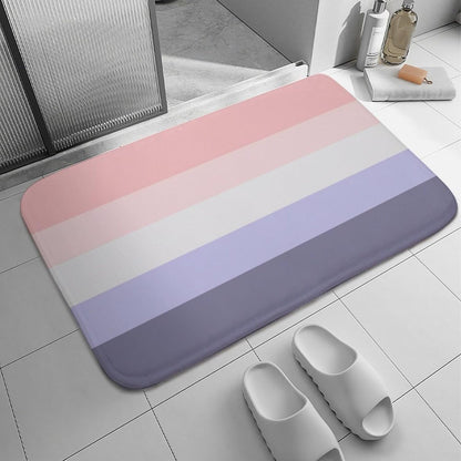 Horizontal Stripe Pink, Peach & Purple Bath Mat Rug 24x16, Ultra Soft Bathroom Rug, Non Slip and Absorbent Bath Rug Carpet for Bathroom Floor, Tub and Shower