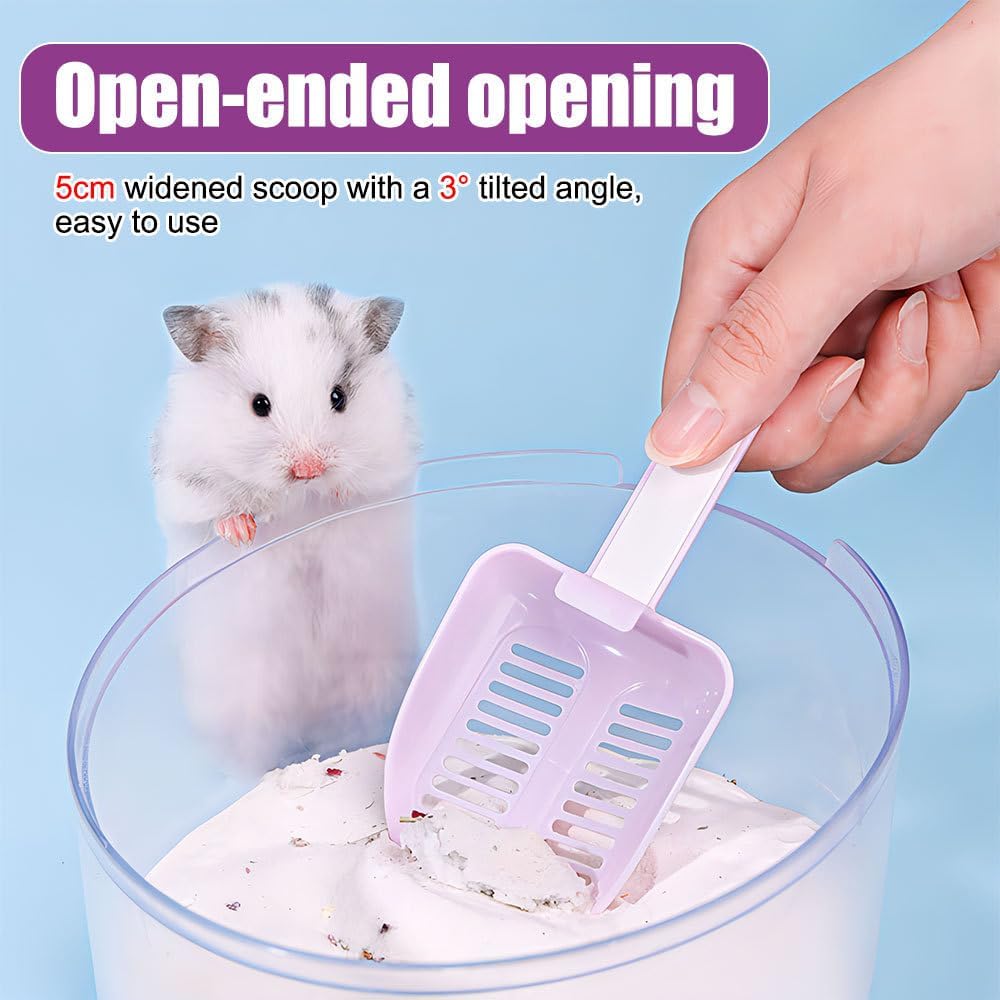 Hamster Litter Scoop, Plastic Sand Shovel Small Animal Mesh Scooper for Guinea Pig Hamsters Gerbils Small Animals