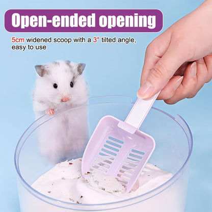 Hamster Litter Scoop, Plastic Sand Shovel Small Animal Mesh Scooper for Guinea Pig Hamsters Gerbils Small Animals