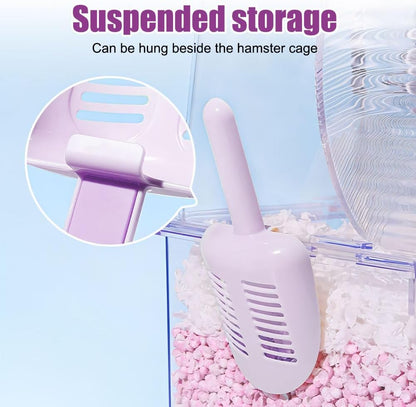 Hamster Litter Scoop, Plastic Sand Shovel Small Animal Mesh Scooper for Guinea Pig Hamsters Gerbils Small Animals