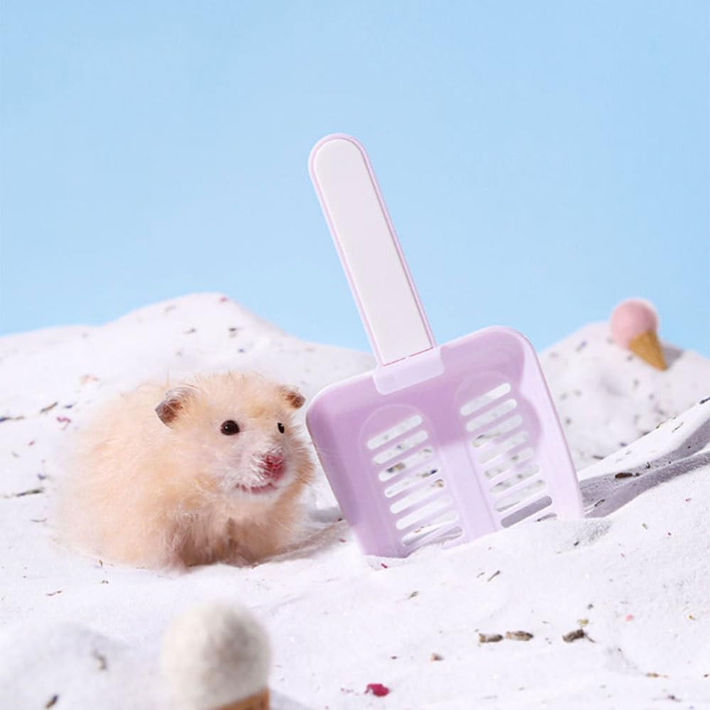 Hamster Litter Scoop, Plastic Sand Shovel Small Animal Mesh Scooper for Guinea Pig Hamsters Gerbils Small Animals