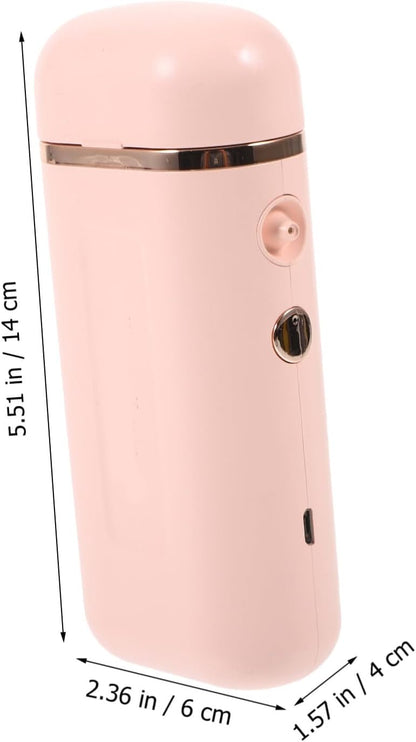 Portable Handheld Face Steamer for Women with Nutritional Essence Absorption, Easy to Store Mini Facial Mister in Pink Abs Material, for Travel and Salon Use