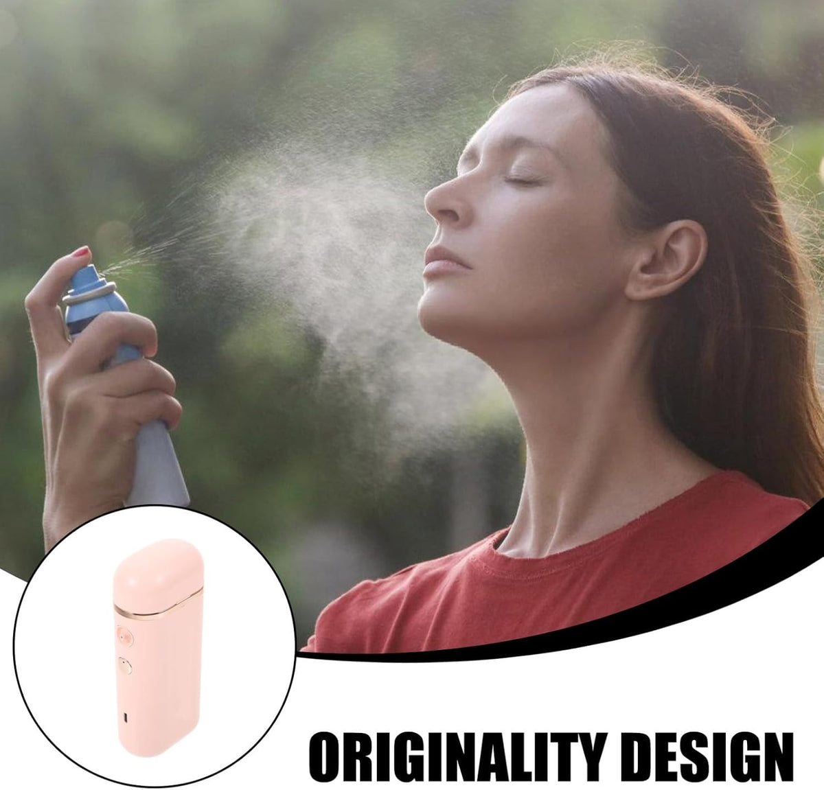 Portable Handheld Face Steamer for Women with Nutritional Essence Absorption, Easy to Store Mini Facial Mister in Pink Abs Material, for Travel and Salon Use