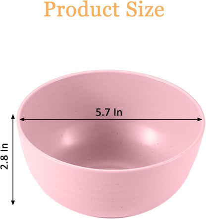 5Pcs Wheat Straw Cereal Bowls, Unbreakable Wheat Straw Bowl