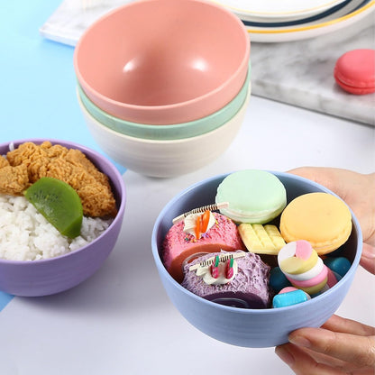 5Pcs Wheat Straw Cereal Bowls, Unbreakable Wheat Straw Bowl