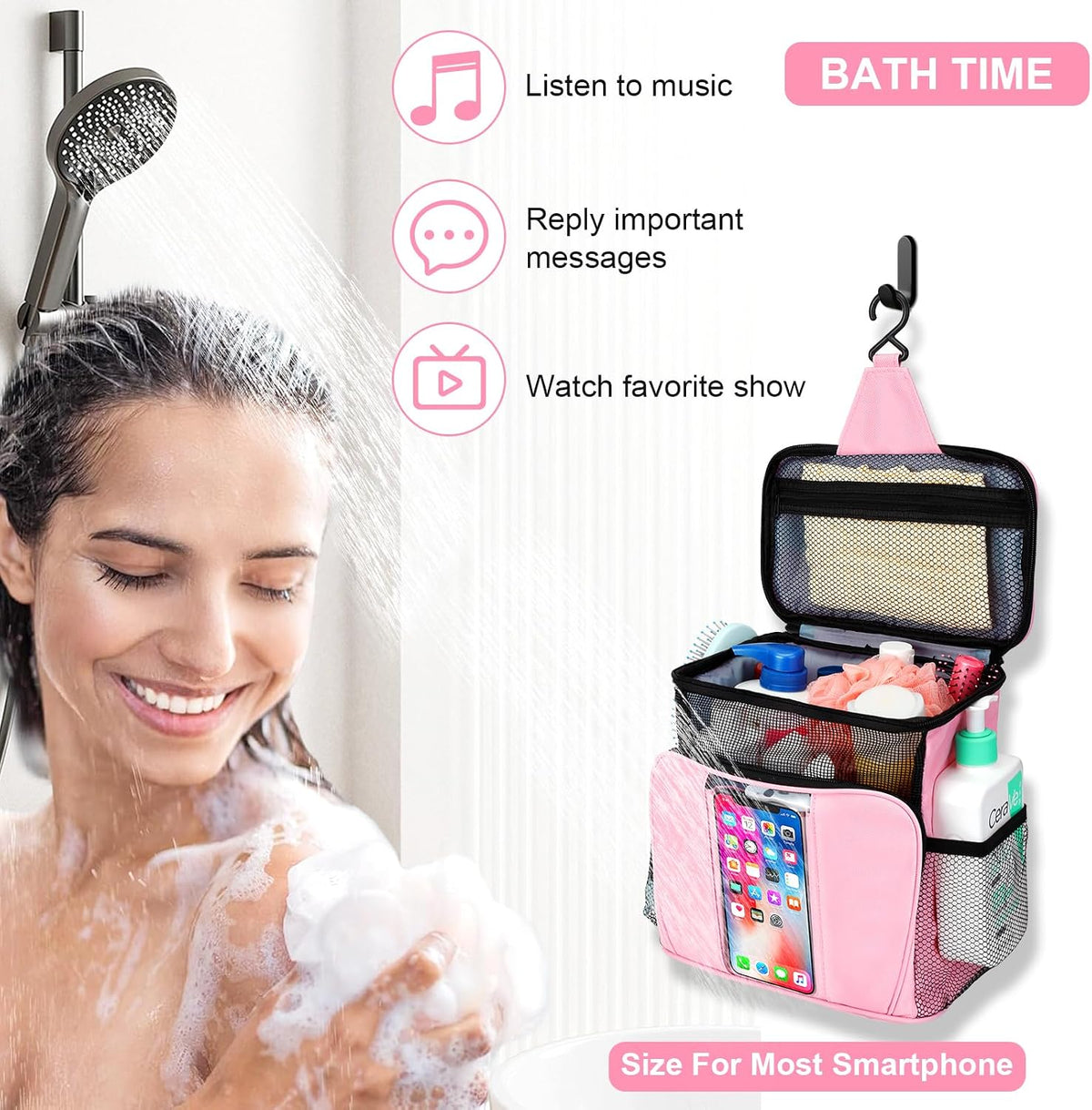 College Dorm room Essentials for Girls, Quick Dry Mesh Shower Caddy, Travel Cruise Ship Essentials,Travel Toiletry Bag for Women, Large Makeup Organizer for Full-Sized Toiletries Gifts for Women