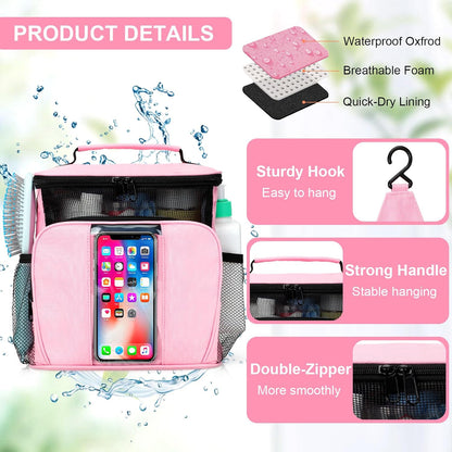 College Dorm room Essentials for Girls, Quick Dry Mesh Shower Caddy, Travel Cruise Ship Essentials,Travel Toiletry Bag for Women, Large Makeup Organizer for Full-Sized Toiletries Gifts for Women