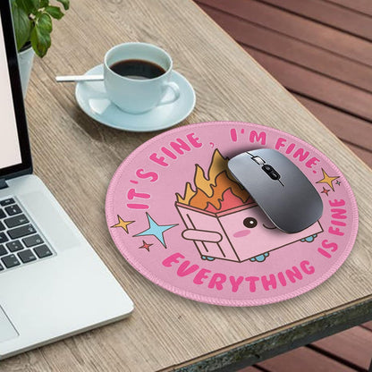 Pink Round Mouse Pads for Desk, Cute Office Decor for Women 8.6 in