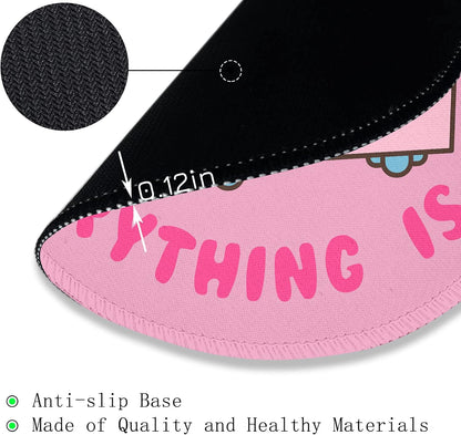 Pink Round Mouse Pads for Desk, Cute Office Decor for Women 8.6 in