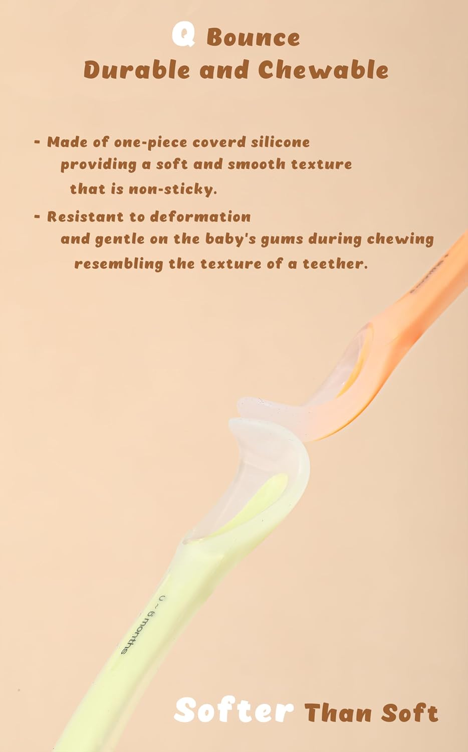 Baby Spoons with Travel Case, Soft Silicone 2-Pack, Non-slip