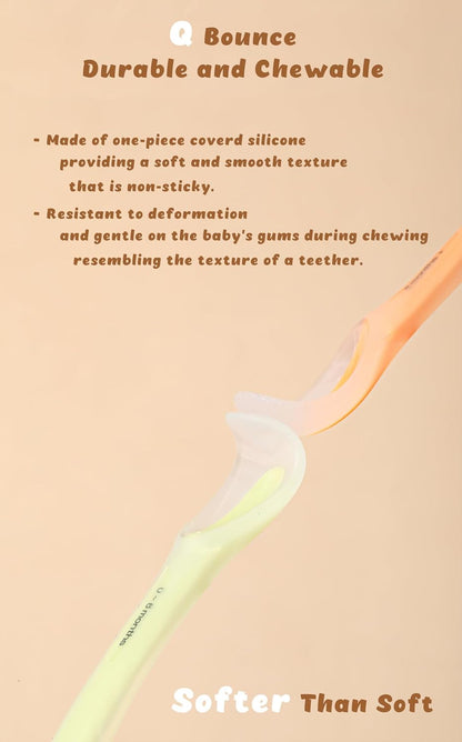Baby Spoons with Travel Case, Soft Silicone 2-Pack, Non-slip