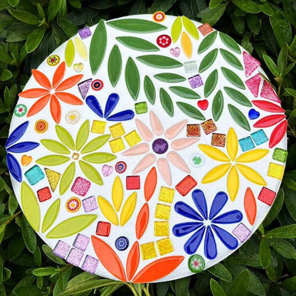 280PCS Iridescent Round Ceramic Mosaic Tiles for Crafts Bulk,1.1LB Circle Mosaic Pieces for Flowerpots, Vases, Cups, Garden and Home Decor DIY Mosaic Making Supplies (Pink)