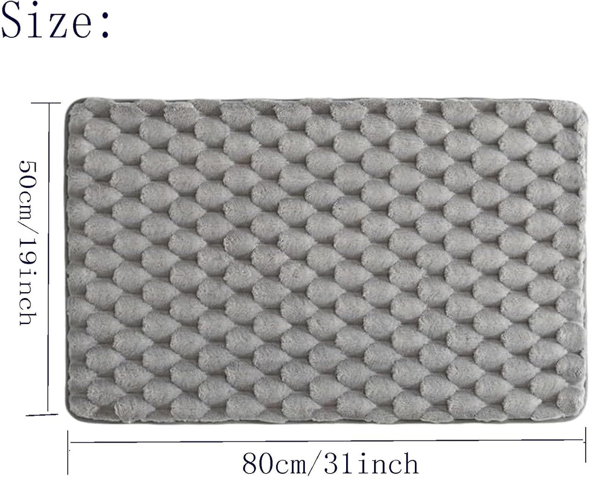 Water-Absorbing Anti-Slip Floor Mat, Geometric Bathroom Anti-Slip Door Foot Mat, Soft and Lightweight Bathroom Floor Mat 19x31 inch - (Pink)