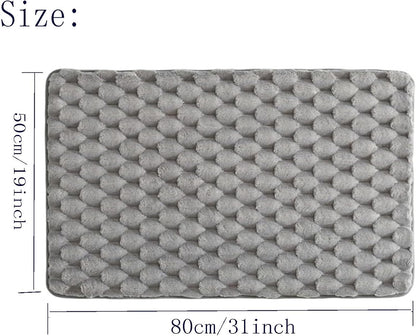 Water-Absorbing Anti-Slip Floor Mat, Geometric Bathroom Anti-Slip Door Foot Mat, Soft and Lightweight Bathroom Floor Mat 19x31 inch - (Pink)