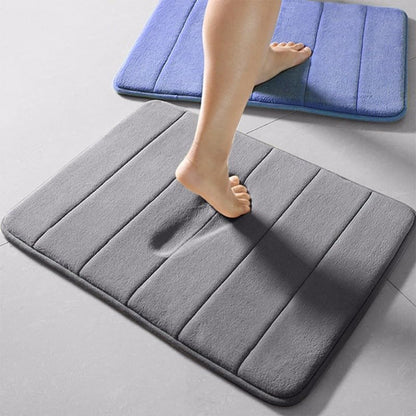 Water-Absorbing Anti-Slip Floor Mat, Geometric Bathroom Anti-Slip Door Foot Mat, Soft and Lightweight Bathroom Floor Mat 19x31 inch - (Pink)