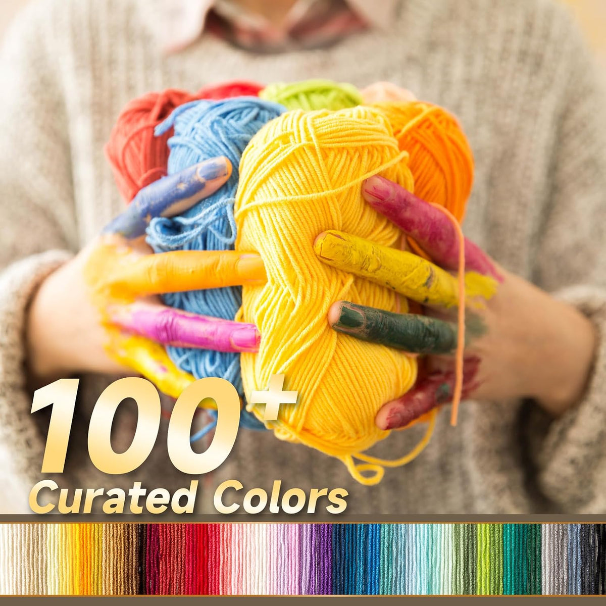 Combed Cotton 4 ply Yarn 5x50g-5Packs-03#Peach Fuzz