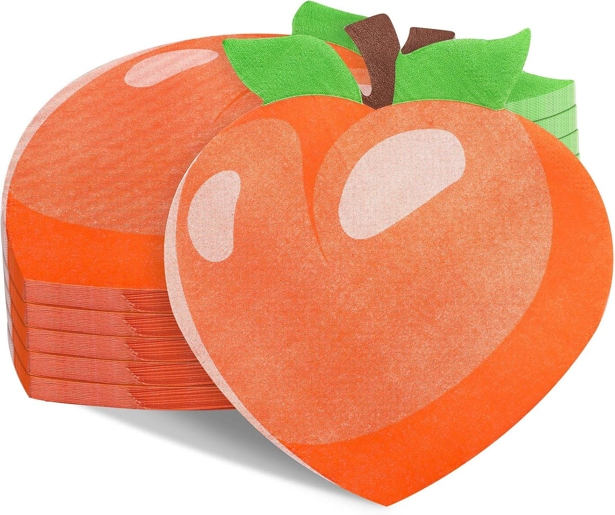 100 Pcs Paper Fruit Napkins Disposable Party 2 Ply Summer, Peach