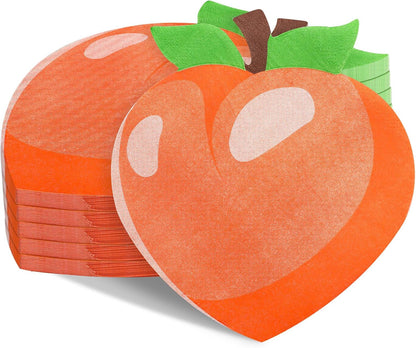 100 Pcs Paper Fruit Napkins Disposable Party 2 Ply Summer, Peach