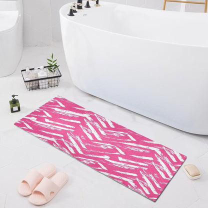 Bath Mat, Soft Absorbent Non Slip Bath Rug, Abstract Pink Stripe Bath Mats for Bathroom, Living Room Bedroom Home Mat Floor, Dry Quickly, Machine Washable 20 x 39 Inch