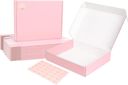10x8x2 Pink Shipping Boxes Medium, 40 Pack Corrugated Cardboard Mailer Boxes for Packaging Small Business Mailing Gift