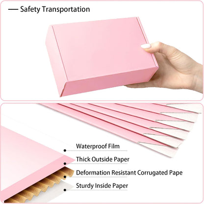 10x8x2 Pink Shipping Boxes Medium, 40 Pack Corrugated Cardboard Mailer Boxes for Packaging Small Business Mailing Gift