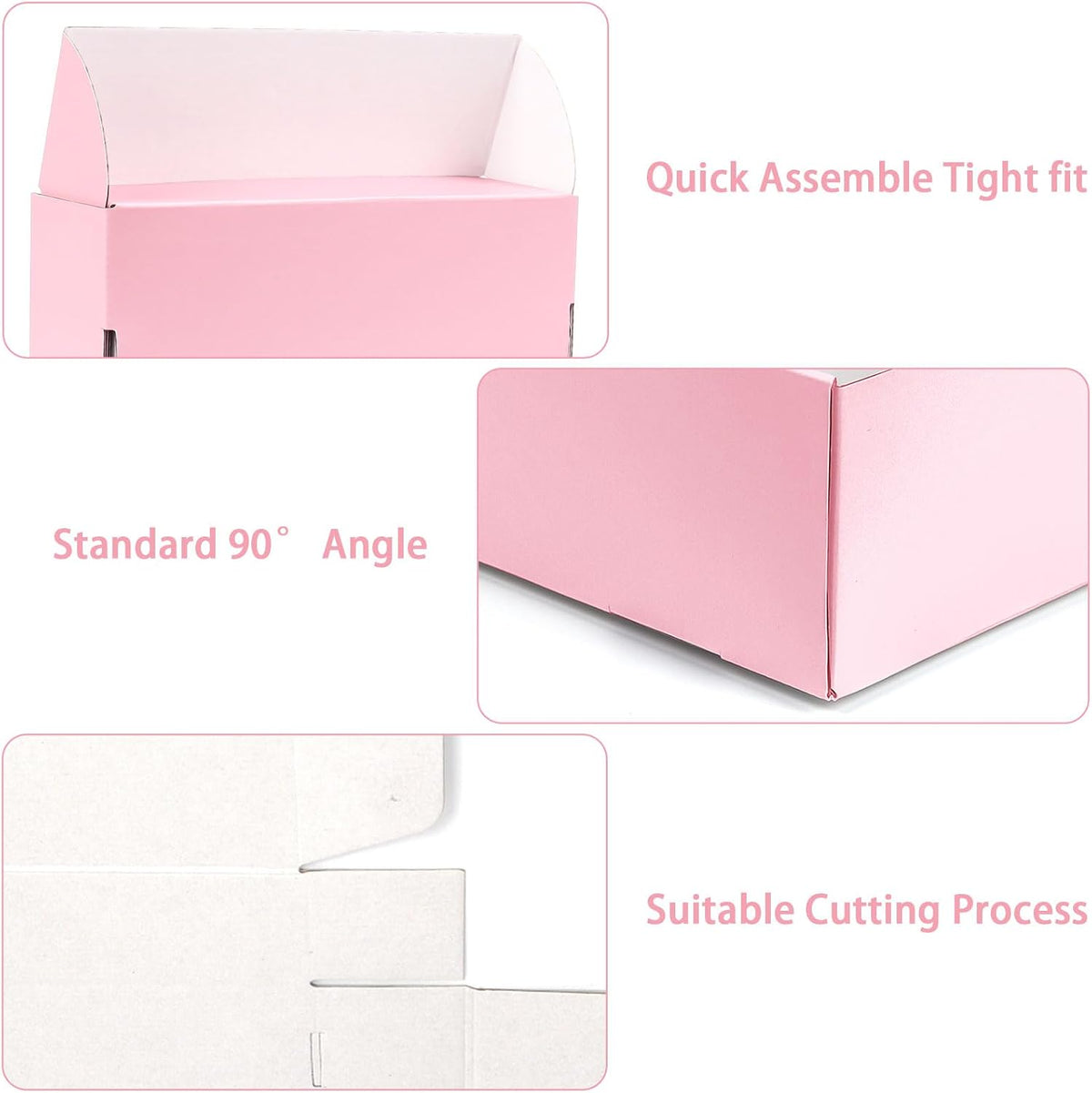 10x8x2 Pink Shipping Boxes Medium, 40 Pack Corrugated Cardboard Mailer Boxes for Packaging Small Business Mailing Gift