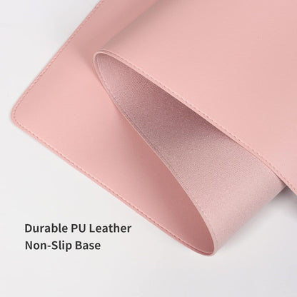 PU Leather Desk Pad Blotter,Light Pink Waterproof Office Desktop Mat for Women,36x17in Non-Slip Large Mouse Pad Writing Protector