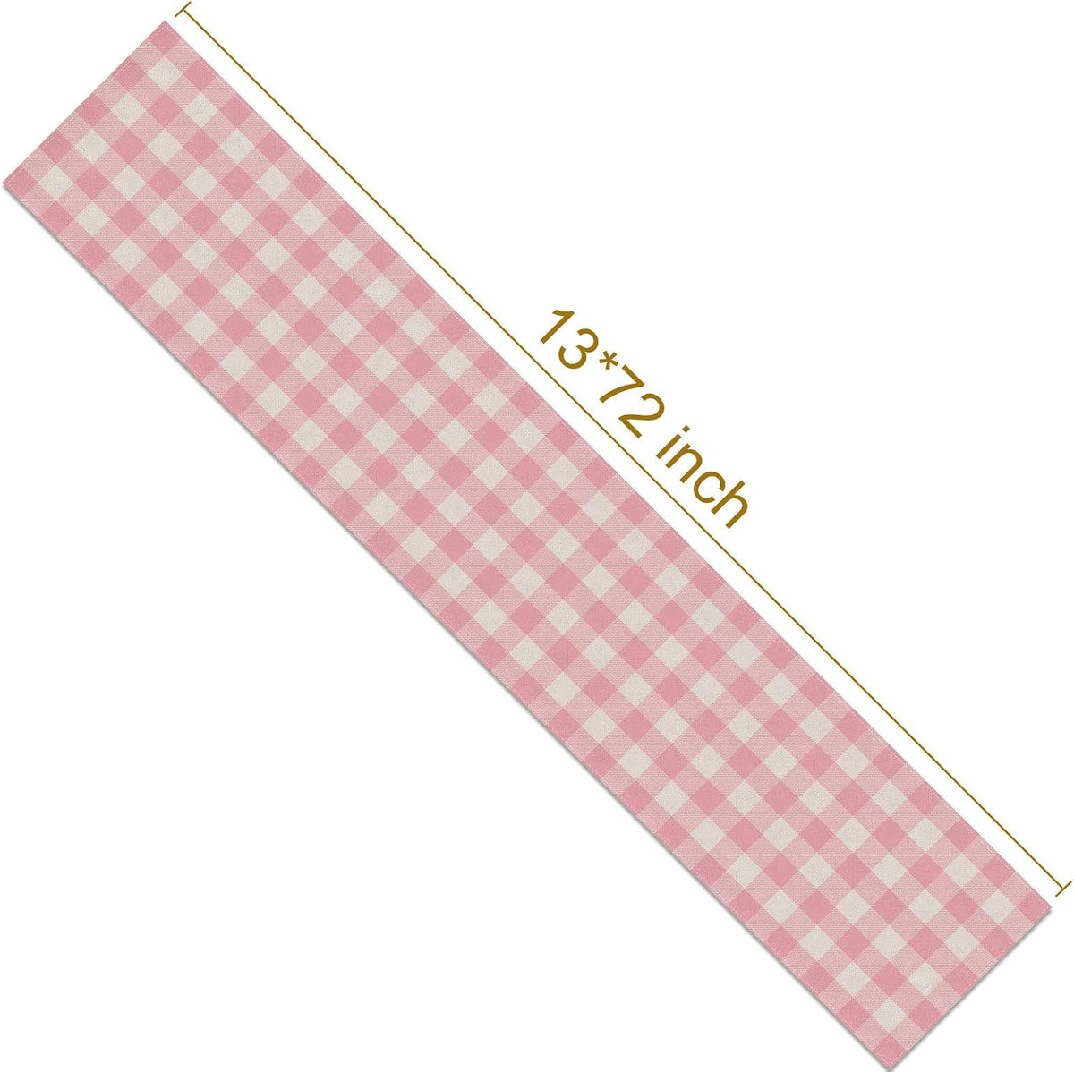 Linen Easter Pink and White Buffalo Check Plaid Table Runner Gingham Pink Farm Birthday Party Decorations Home Kichen Dining Room Decor 72 Inches Long