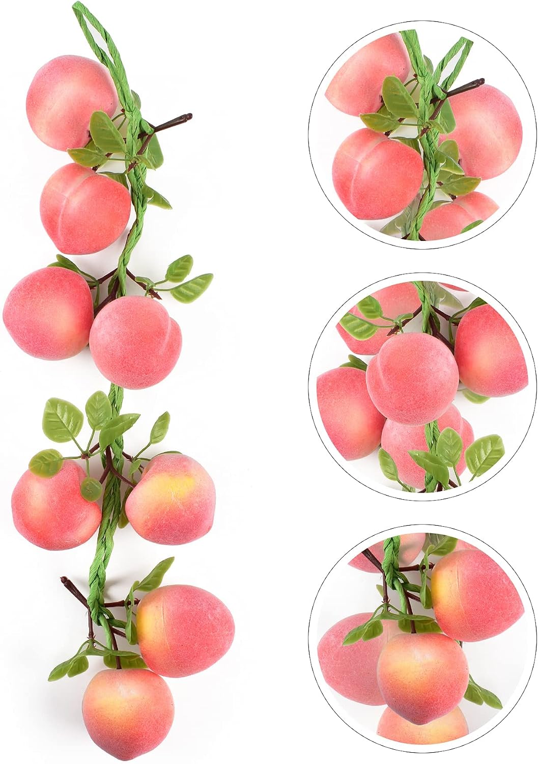 Artificial Peach Pendant 1Pcs, Fake Fruit Simulation Peach String Home Kitchen Party Decorate Lifelike Food Festival Decorations Photo Props