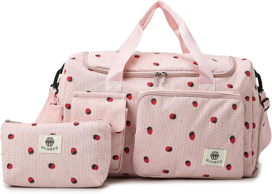 Small Duffel Bag with Shoe & Wet Pocket for Travel & Dance, Pink