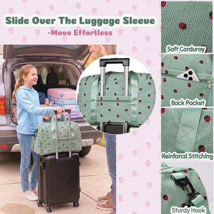 Small Duffel Bag with Shoe & Wet Pocket for Travel & Dance, Pink