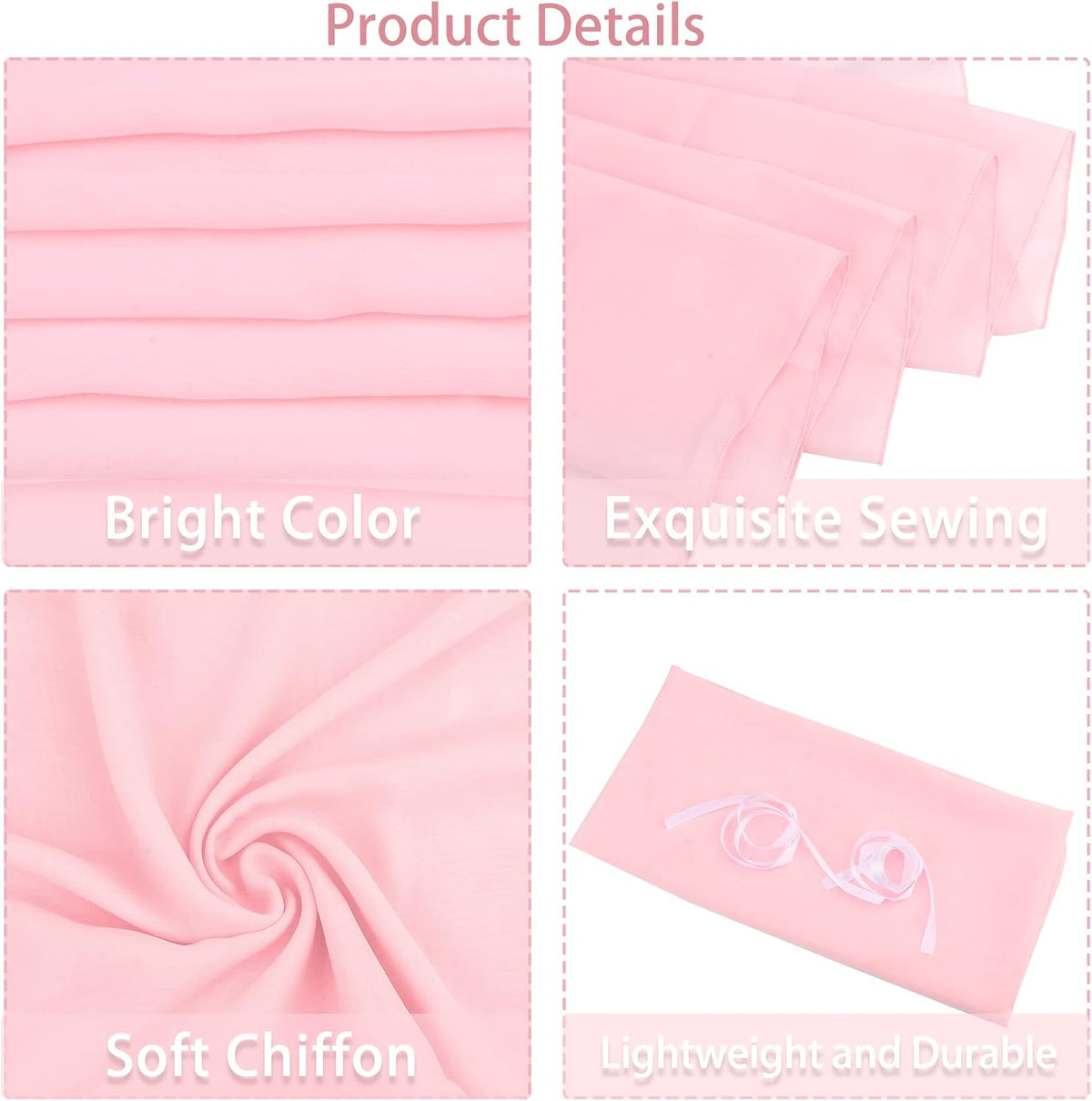 12 Packs Chiffon Table Runner - 27 x 120 Inches Sheer, Romantic for Wedding, Birthday, Party & Baby Shower Decoration (27" x 120", Pink)
