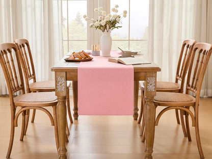 Pink Table Runner Valentines Day Kitchen Dining Coffee Table Decorations Pink Waterproof Farmhouse Table Runners Bridal Baby Shower Wedding Party Decor 16x71Inch