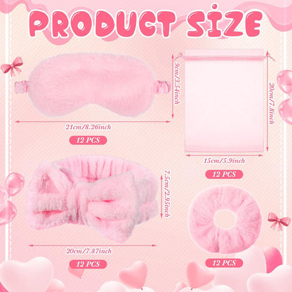 60 Pcs Spa Party Favors for Women, 12 Guest Sleepover Party Supplies, Pink