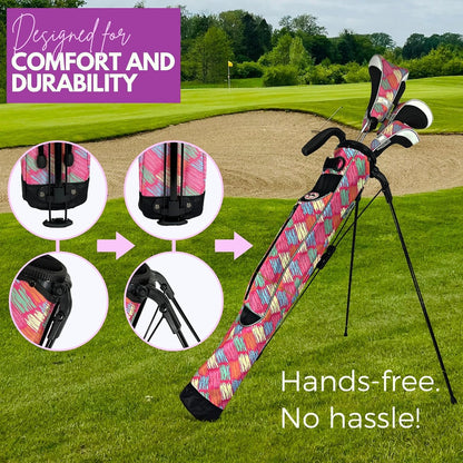 Taboo Fashion Sunday Golf Bags for Women - Lightweight Golf Range Bag with Self Flexing Stand and Shoulder Strap for Driving Range, Par 3 or Executive Course