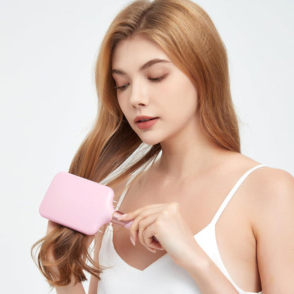 Paddle Brush for Women & Men - Detangler for Thick, Curly, Long, Wet & Dry Hair - Nylon Bristles Square Cushion Brush for Smoothing and Detangling (1 Pack - Pink)