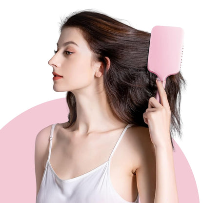 Paddle Brush for Women & Men - Detangler for Thick, Curly, Long, Wet & Dry Hair - Nylon Bristles Square Cushion Brush for Smoothing and Detangling (1 Pack - Pink)