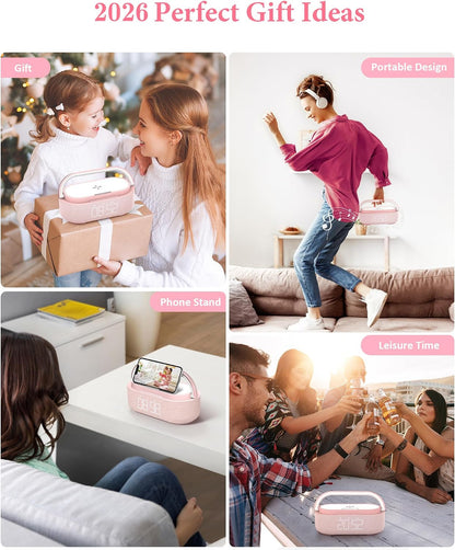 Bluetooth Speaker Alarm Clock & Wireless Charger for Bedside, Home, Office