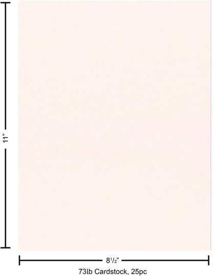 Paper Accents Muslin Texture Cardstock, Peach Blush, 8.5x11 Inch, 25 Pack, 73lb, Scrapbooking Card Making and Crafts