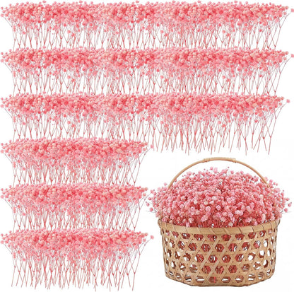 100 Pcs Pink Mini Dried Babys Breath Flower DIY Craft Gift